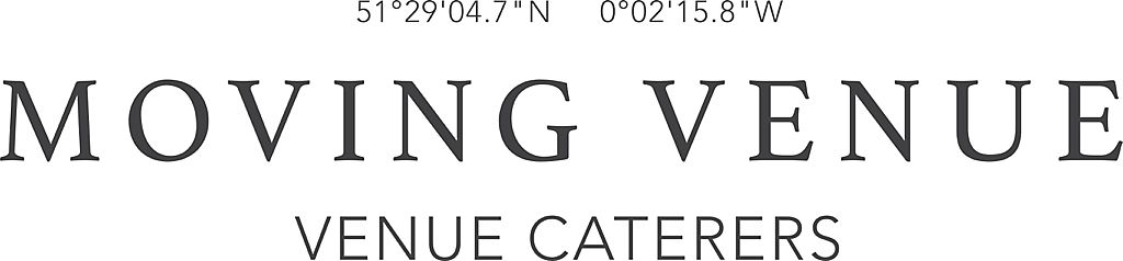 Moving Venue caterers logo, black text on white ' Moving Venue Venue Caterers'