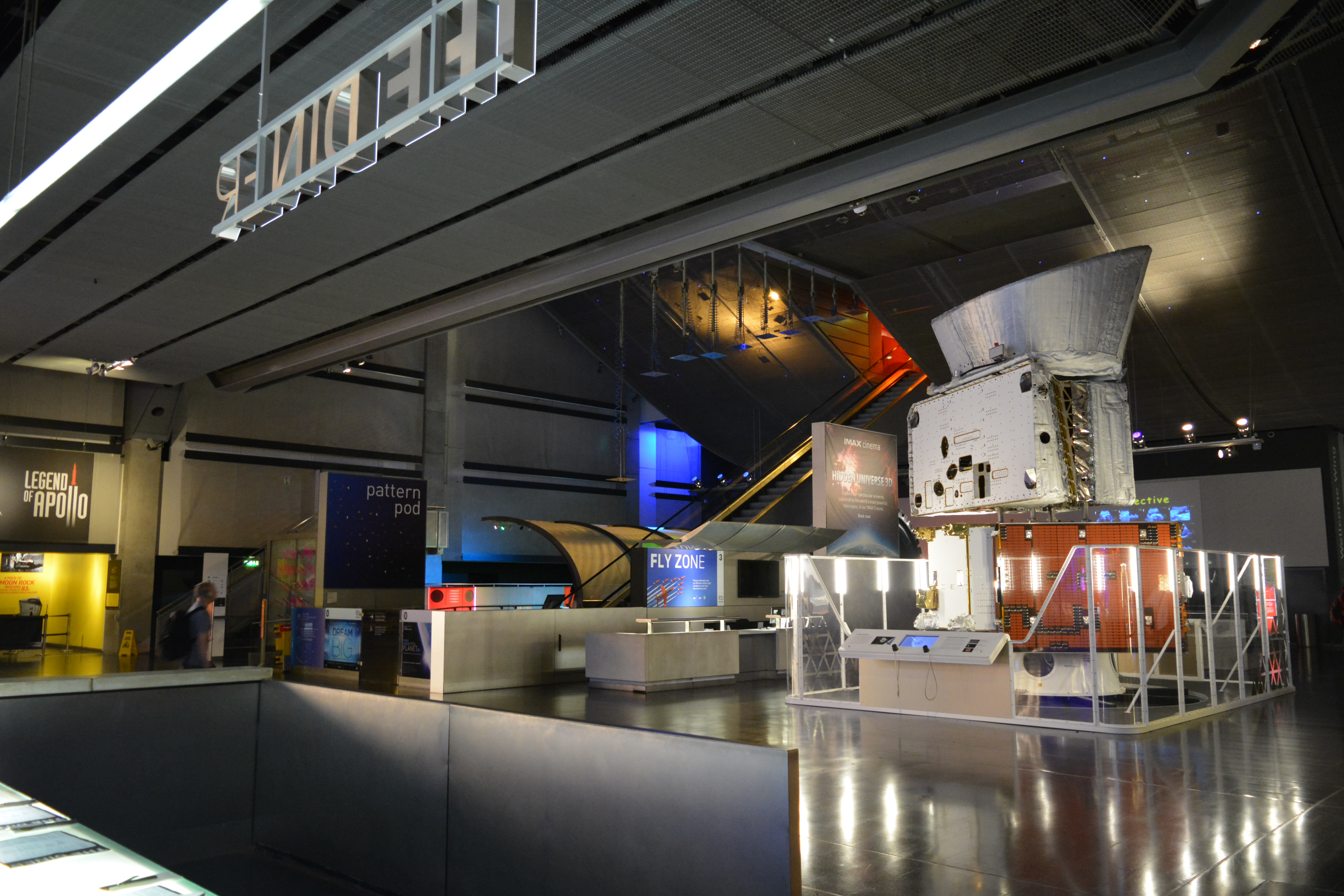 BepiColombo prototype and entrance to our Legend of Apollo cinema on display in the Tomorrow's World gallery
