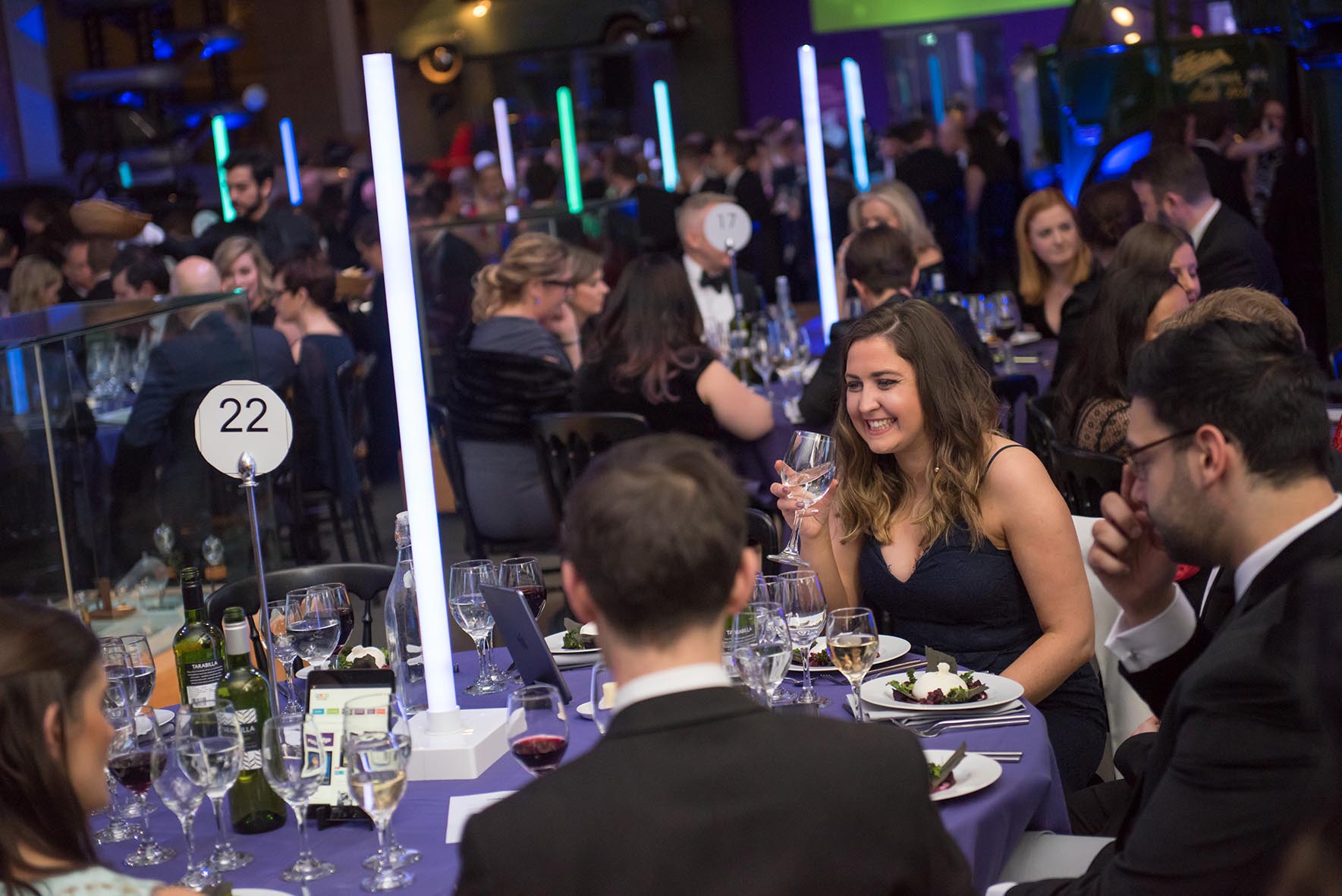 Guests sitting around round tables at the ESA excellence Awards 2017