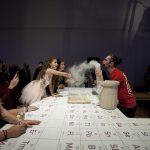 A Science Museum explainer demonstrating at our Chemistry Bar at a Bar Mitzvah celebration