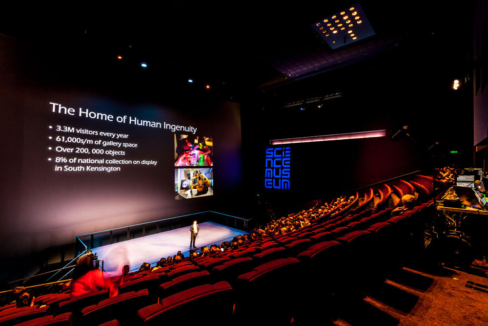 View of the IMAX auditorium with seated guests